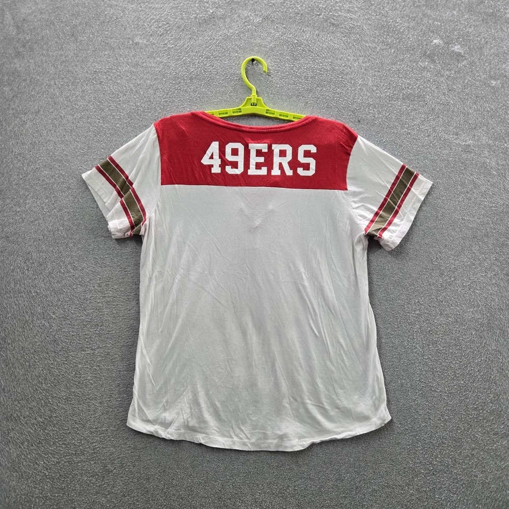 San Francisco 49ers Women Shirt XL White NFL Team Apparel Logo Activewear Laced - Picture 8 of 8